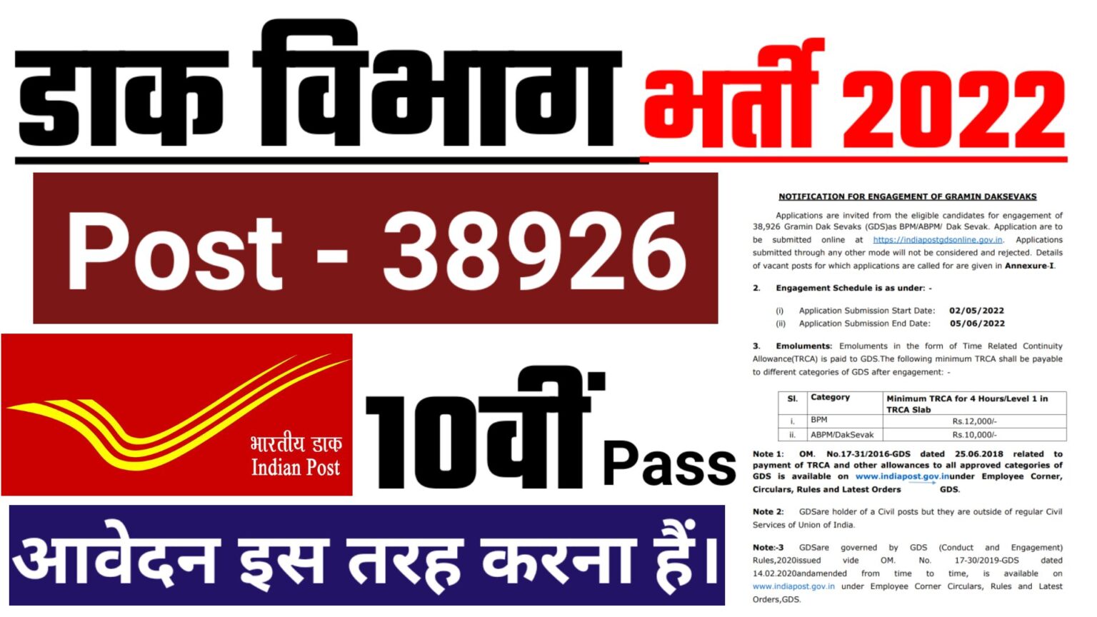 India Post Gds Recruitment 2022 Apply Online 38926 Post Out Now Govtjobsportalscom 9886