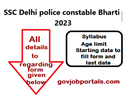 SSC Delhi police constable Bharti 2023