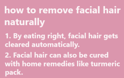 how to remove facial hair naturally
