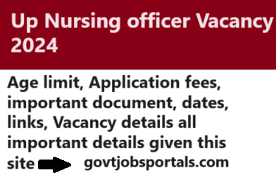 Up Nursing officer Vacancy 2024