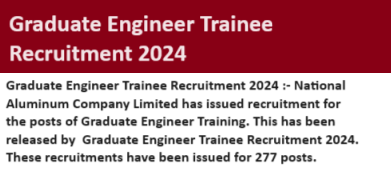 Graduate Engineer Trainee Recruitment 2024