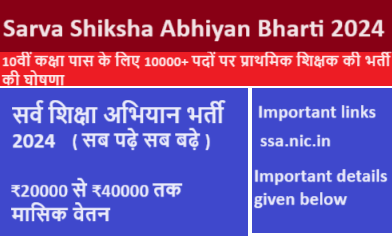 Sarva Shiksha Abhiyan Bharti 2024